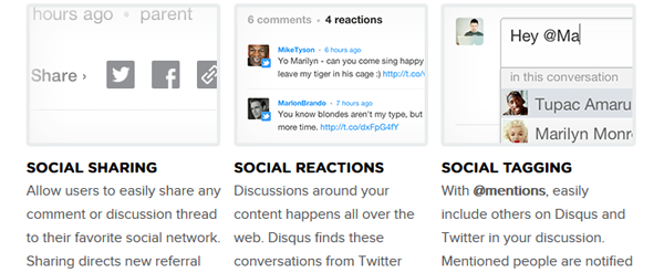 Disqus has many social integration features.