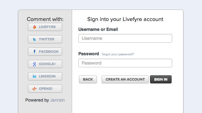 Comments lets users sign in using social media accounts.