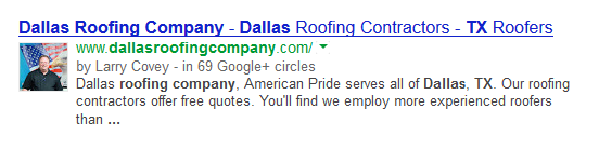 The authorship tag draws attention to your result in search engine results pages.