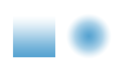 The two most common gradients are linear and radial.