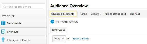 Click on Advanced Segments