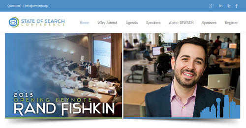 The Dallas Fort Worth Search Engine Marketing Association hosts a separate page for its State of Search Conference.