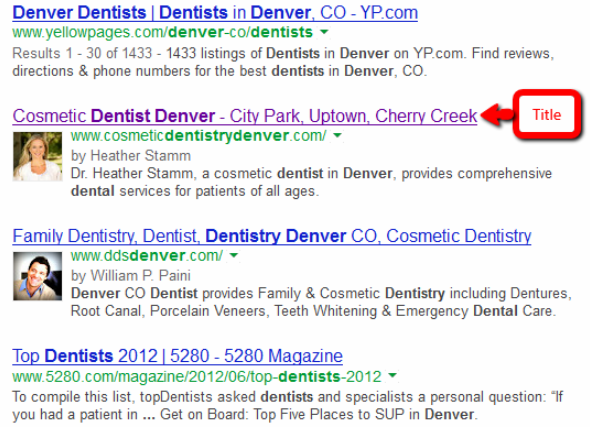 Example of keywords in site title.