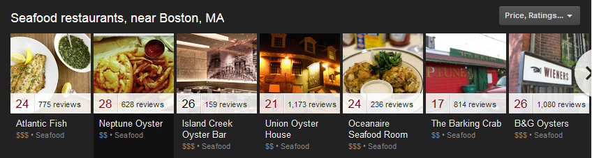 Googles new Local Carousel feature.
