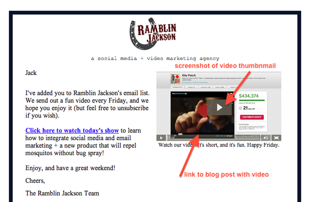 Use an image preview as a placeholder for large video files.