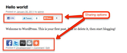 AddThis is a social sharing plugin with many options.