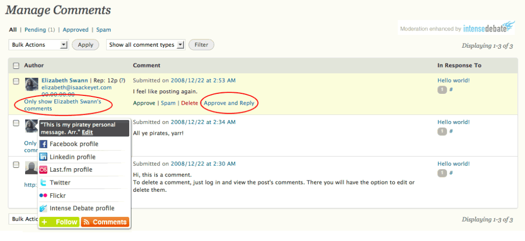 IntenseDebate makes comment moderation easier.