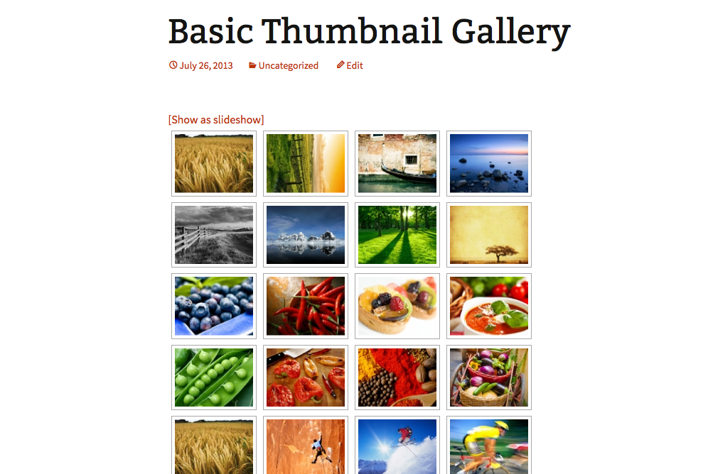 NextGEN Gallery offers multiple image layout formats.