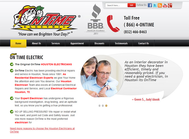 On Time Electric site.