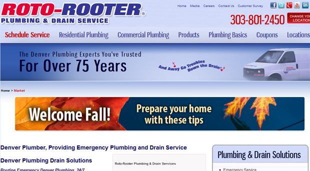 Roto-Rooter PLA landing page.