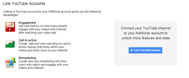 Linking YouTube and AdWords accounts provides additional statistics.
