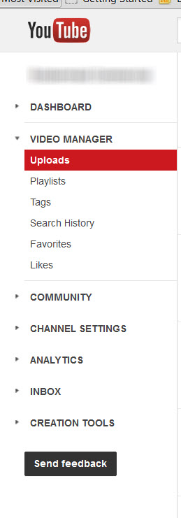 Navigate to the YouTube Video Manager in your account.